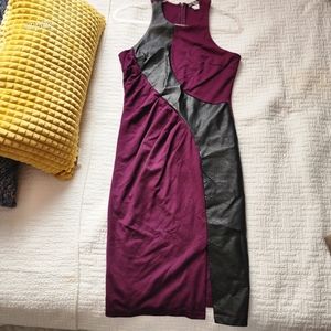 Venus Faux-Leather Trim Dress